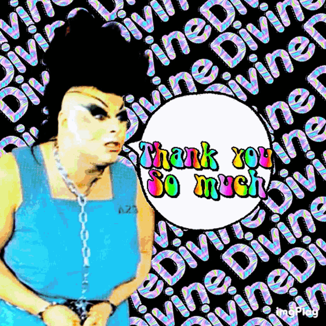 a picture of a drag queen in handcuffs with the words thank you so much