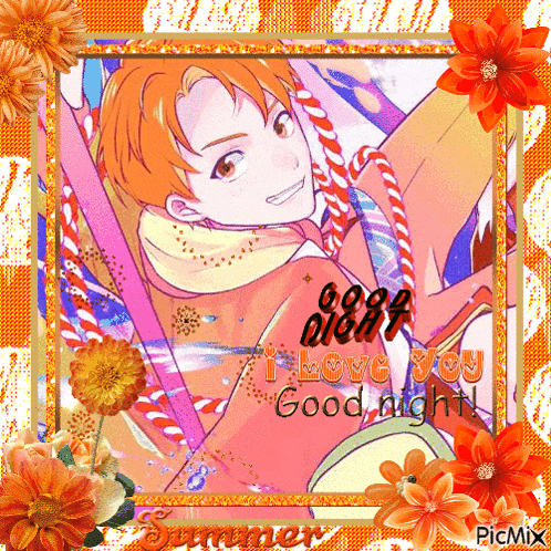 a picture of a boy with the words good night i love you