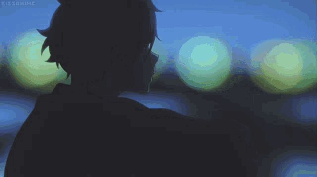 a silhouette of a person with the word kissanime on the bottom left