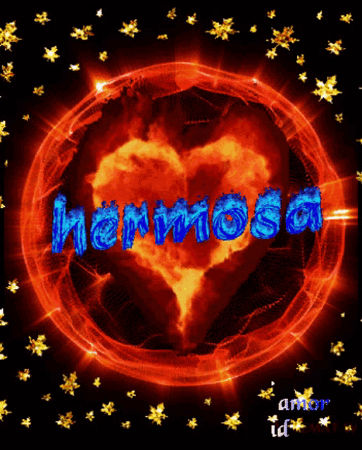 the word hermosa that is on a heart
