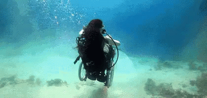 Wheelchair GIF - Wheelchair Under The Sea Swim GIFs