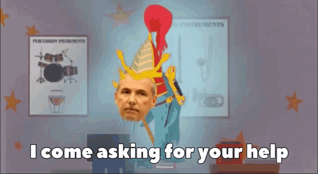 a cartoon of a man wearing a party hat with the words there is only thing that can stop below him
