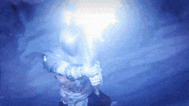 a person is holding a lightning bolt in their hands