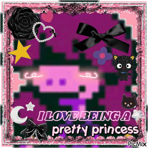i love being a pretty princess is written on a purple background