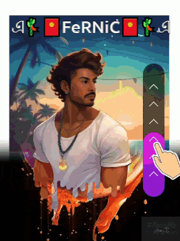 a pixel art drawing of a man with the name fernic