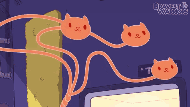 a bravest warriors cartoon with a bunch of cats on it