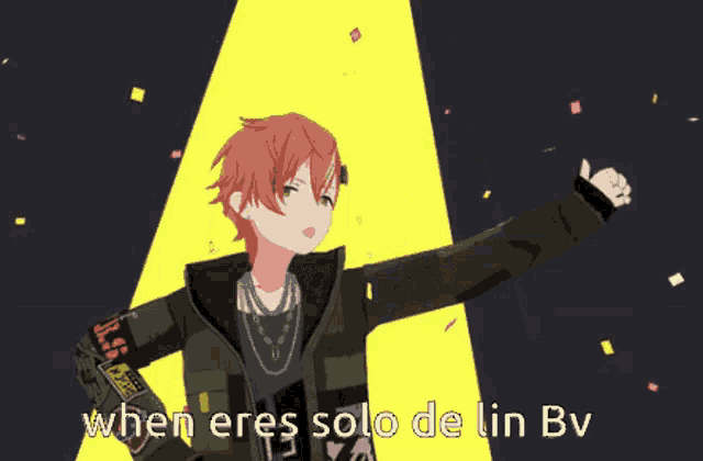 a cartoon character with the words when eres solo de lin bv written below him