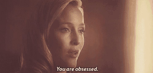 a woman is saying `` you are obsessed '' to another woman .