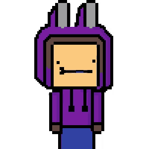 pixel art of a person wearing a purple hoodie