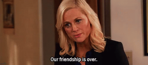 Friendship Over GIF - Friendship Over Leslie Knope Amy Schumer GIFs