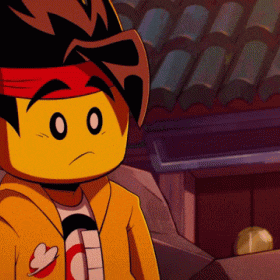 a cartoon character wearing a yellow jacket and a red headband