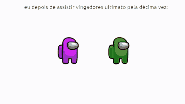 a purple among us character is holding a gauntlet