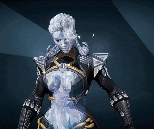 a statue of a woman with a glowing face