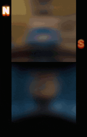 a colorful background with the letter n and s