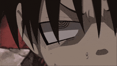 a close up of a person 's face with the number 9 on the bottom