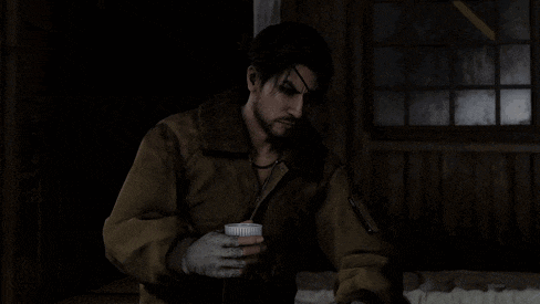 a man in a brown jacket is holding a cup and says " the hell 's that supposed to mean "
