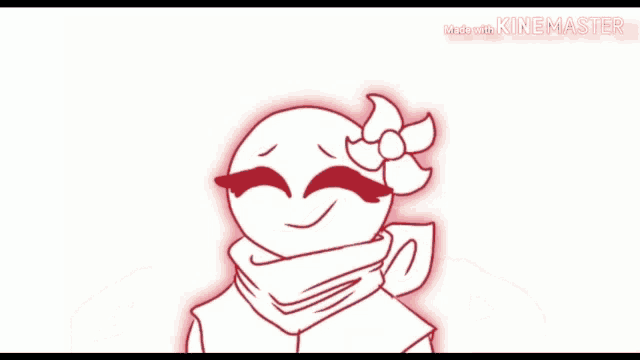 a cartoon character with a flower in her hair is standing in front of a flag