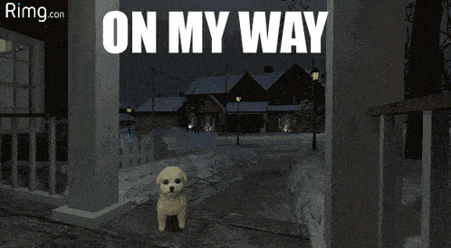 a poster for rimg.com shows a street light and the words " on my way "