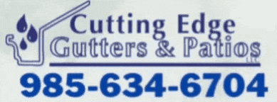 a logo for cutting edge gutters and pat