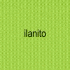 a green background with the word ilanito written on it .