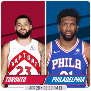 toronto raptors and philadelphia 76ers basketball players