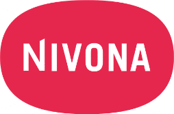 a red oval with the word nivona in white on it