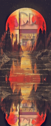 a painting of a sign that says cc on it