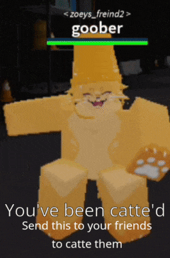 a picture of a cat with the name goober on it