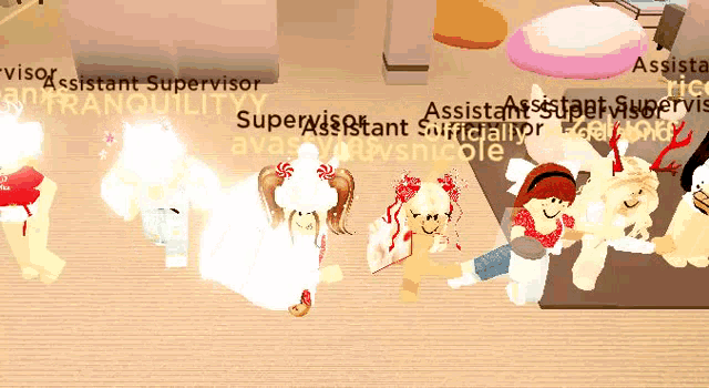 a group of girls are playing a video game called tranquilityy