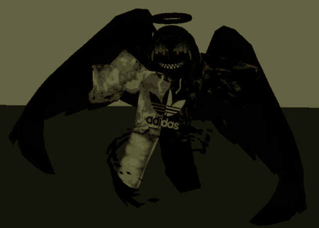 a person with wings wearing an adidas hoodie