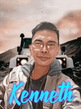 a drawing of a man with the name kenneth on the bottom
