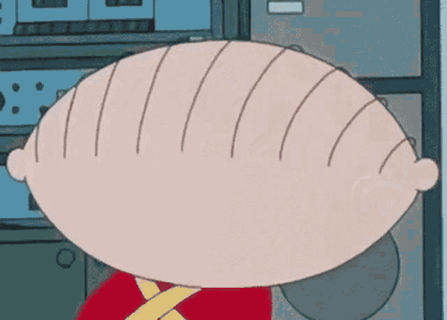 a cartoon character with a very large head