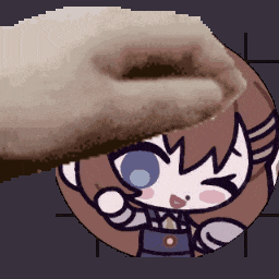 a pixel art drawing of a girl with a circle around her head