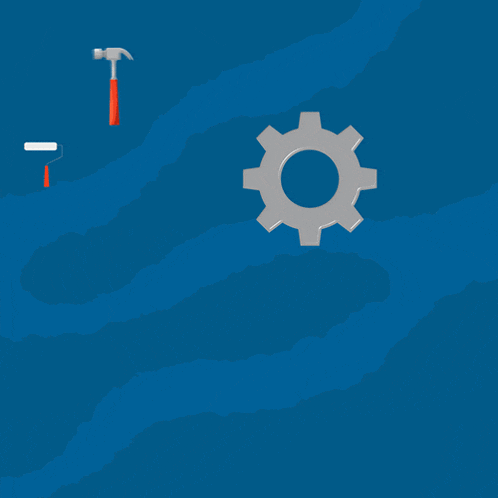 a blue background with the words happy labor day and a gear
