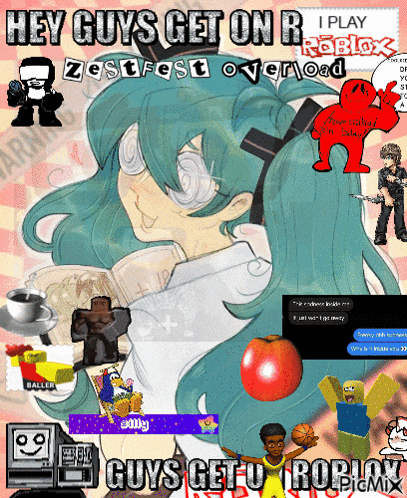 a poster that says hey guys get on roblox