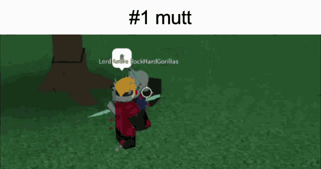 a person in a video game is standing in the grass with a sword in their hand .