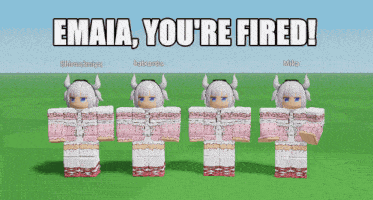 emaia you 're fired written on a green field with a cartoon character