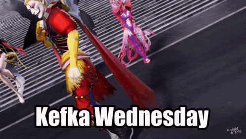 a poster that says kefka wednesday with a clown in the background