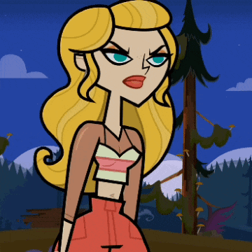 a cartoon drawing of a woman with blonde hair and red lips