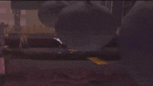 a person is flying through the air in a video game with purple lights coming out of their hands .