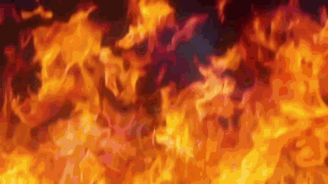 a close up of a fire with a dark background .