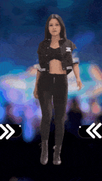 a woman wearing a black jacket with the letter e on it