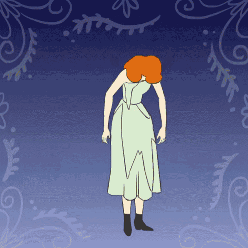a drawing of a woman in a green dress