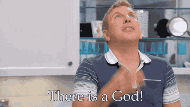 a man is saying there is a god