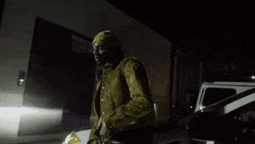 a close up of a person wearing a green jacket with a hood