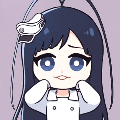 a cartoon drawing of a girl with blue eyes