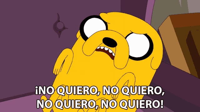 a cartoon character with the words ino quiero no quiero no quiero no quiero
