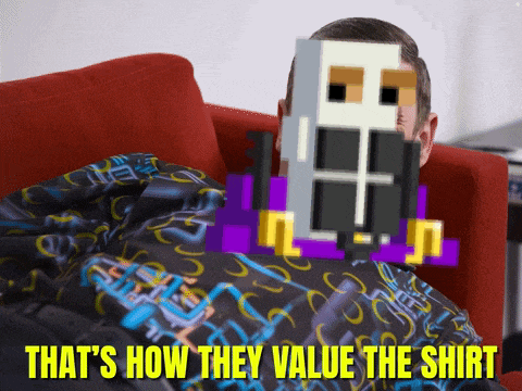 a man is laying on a couch covered in a blanket with the words " that 's how they value the shirt "