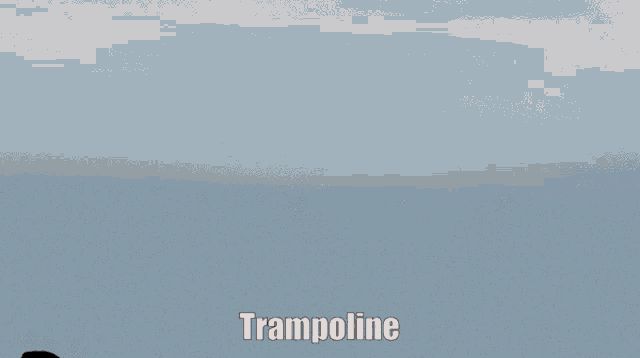 a trampoline with a picture of a cat on top of it