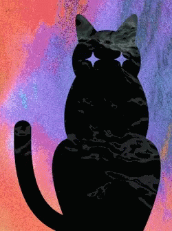 Cat Silhouette Vector Art GIF